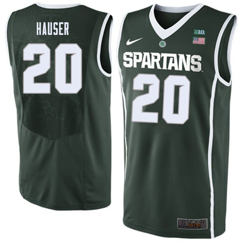 Men Michigan State Spartans #20 Joey Hauser NCAA Nike Authentic Green College Stitched Basketball Jersey EZ41L53ZL